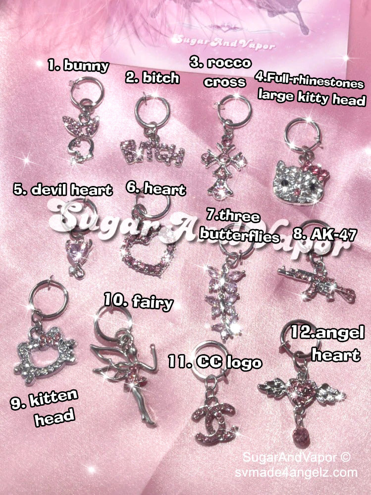 Y2K Pink Bling Fake Belly Ring (Pink stones collection)-Belly Ring-SugarAndVapor