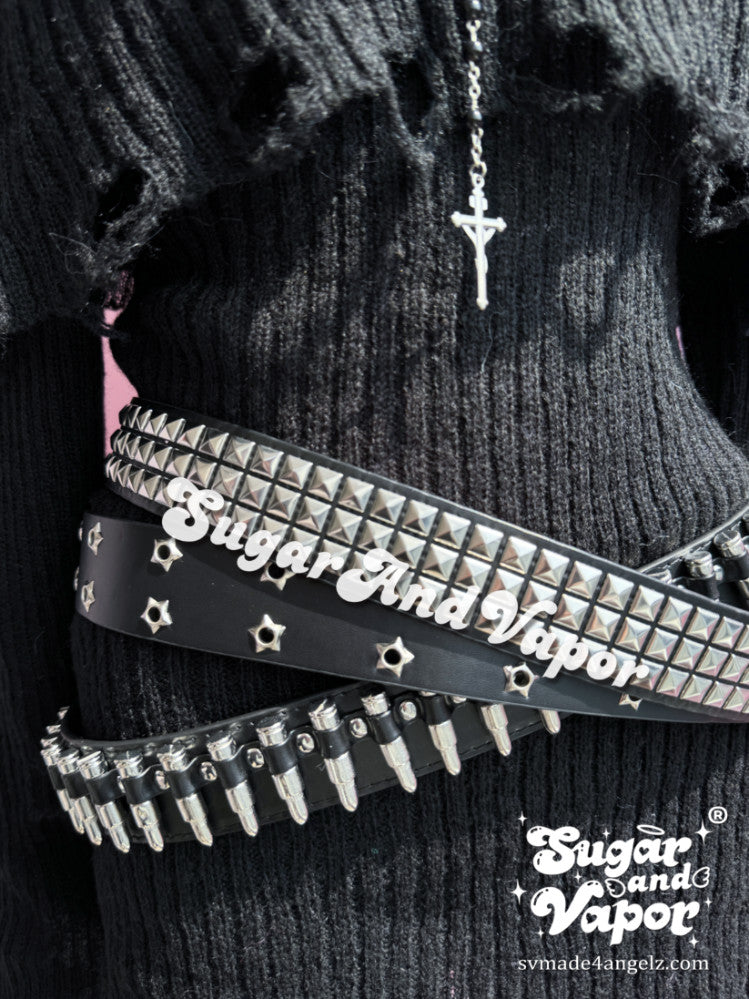 Y2k Star Rivets Grunge Pu Leather Belt-BELTS-SugarAndVapor