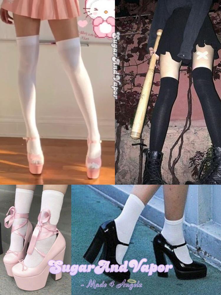 4 Pairs Babygirl Basic Opaque Stockings Set-SOCKS & TIGHTS-SugarAndVapor