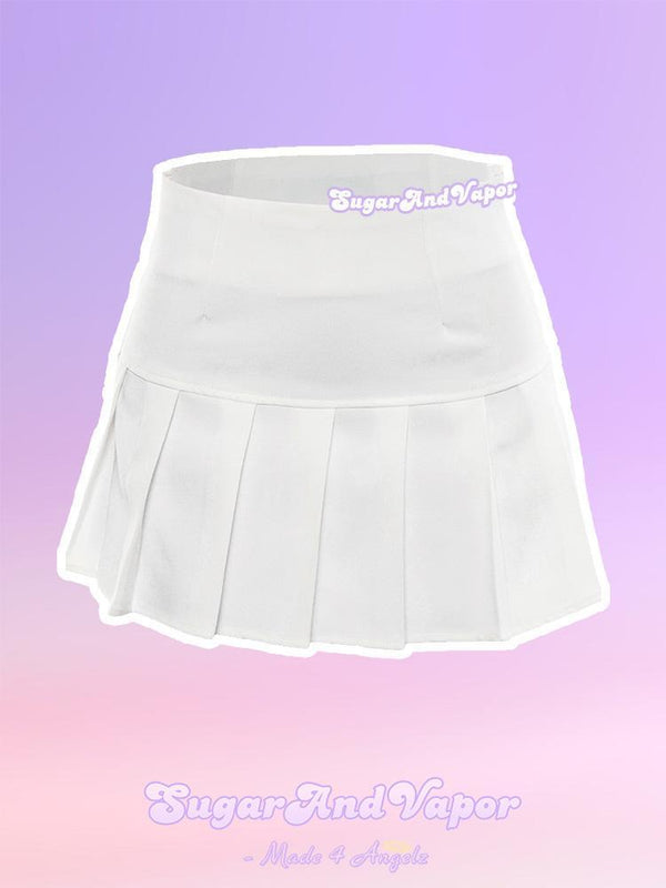 90s Spice Girl White Super Mini Tennis Skirt-Skirts-SugarAndVapor