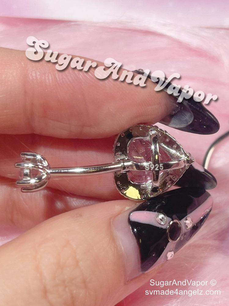 925 Sterling Silver Heart Ocean Belly Ring-Belly Ring-SugarAndVapor