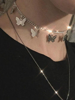 AYLA Butterfly Stainless Steel Choker-NECKLACES-SugarAndVapor