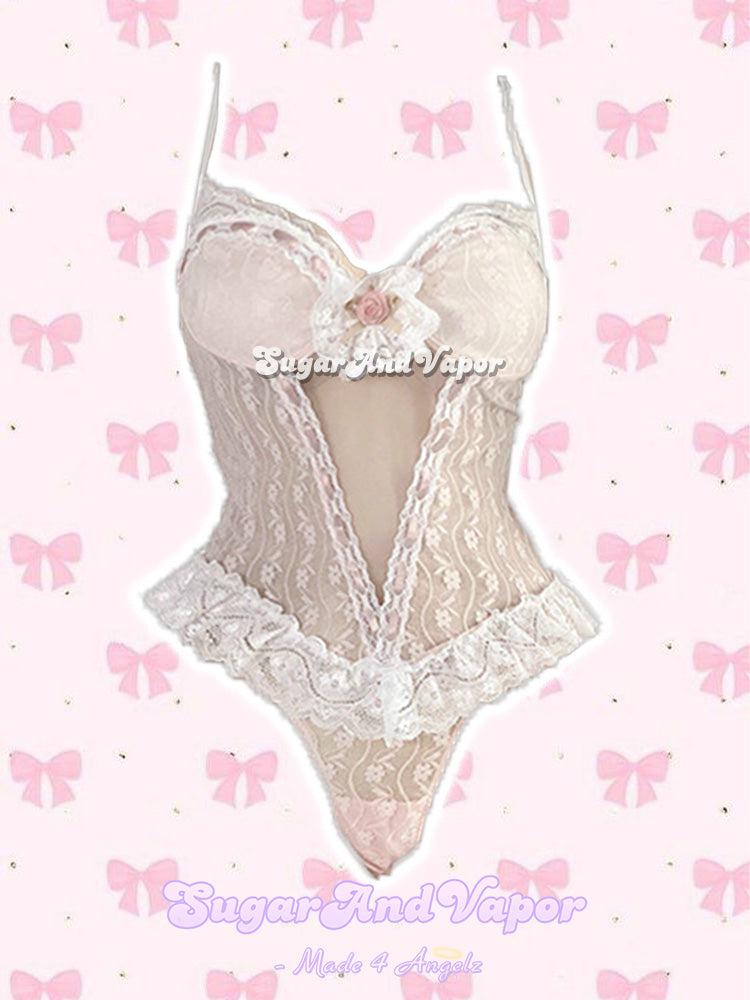 Albedo Rose Lace Bodysuit Lingerie-Lingeries-SugarAndVapor