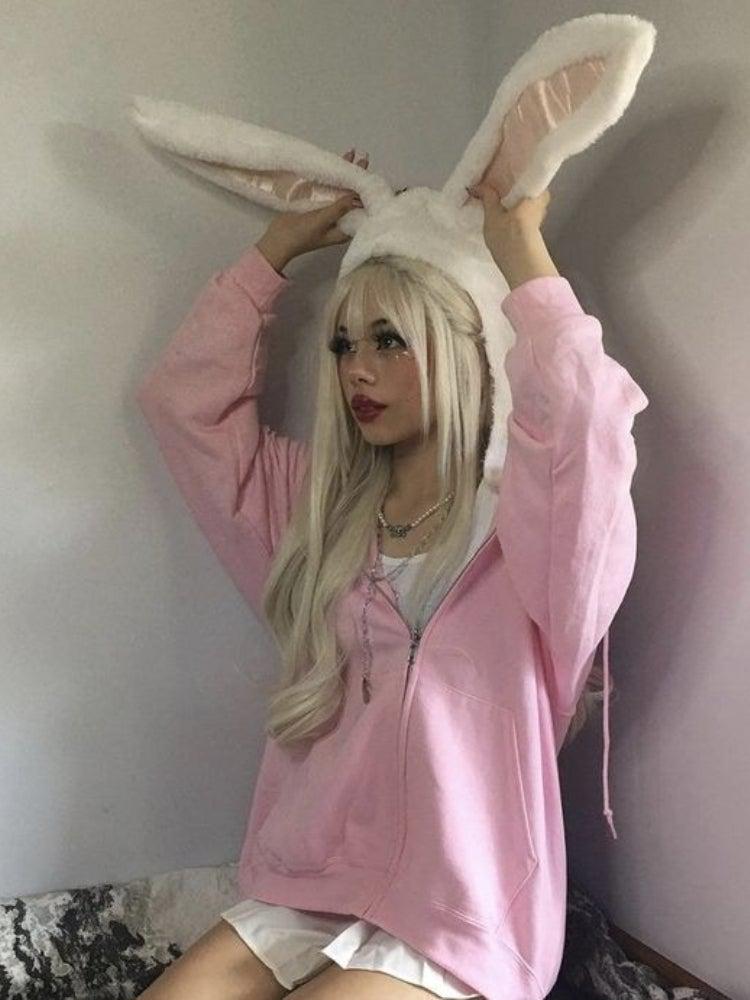 Alt Fuzzy Bunny Ear Hat-Hats-SugarAndVapor