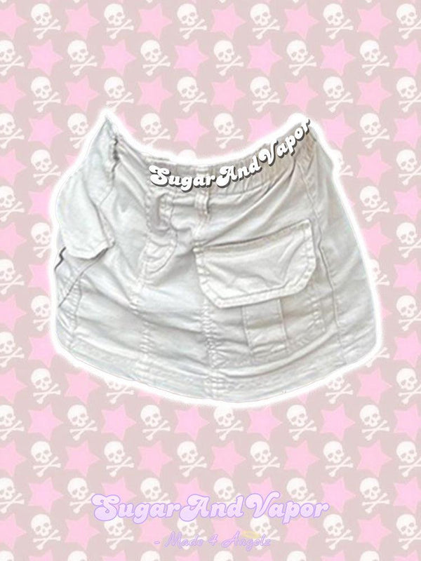 Amelia Cargo Mini Skirt (Thin fabric ver. for summer)-Skirts-SugarAndVapor