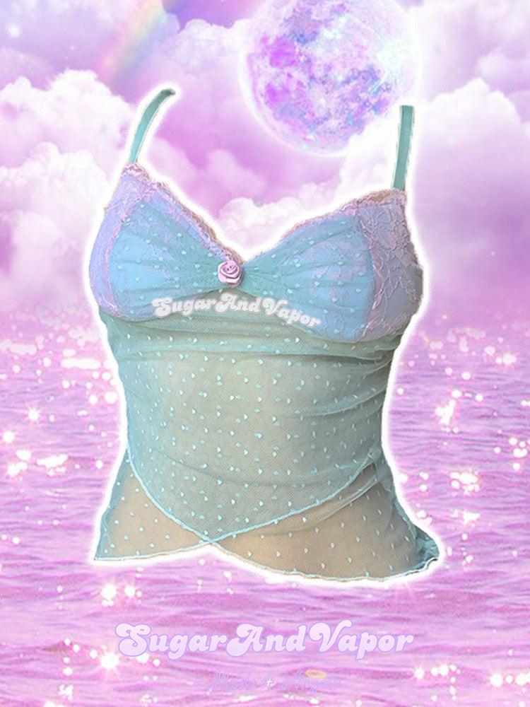 Ariel Mermaid Mesh Crop Top-TOPS-SugarAndVapor