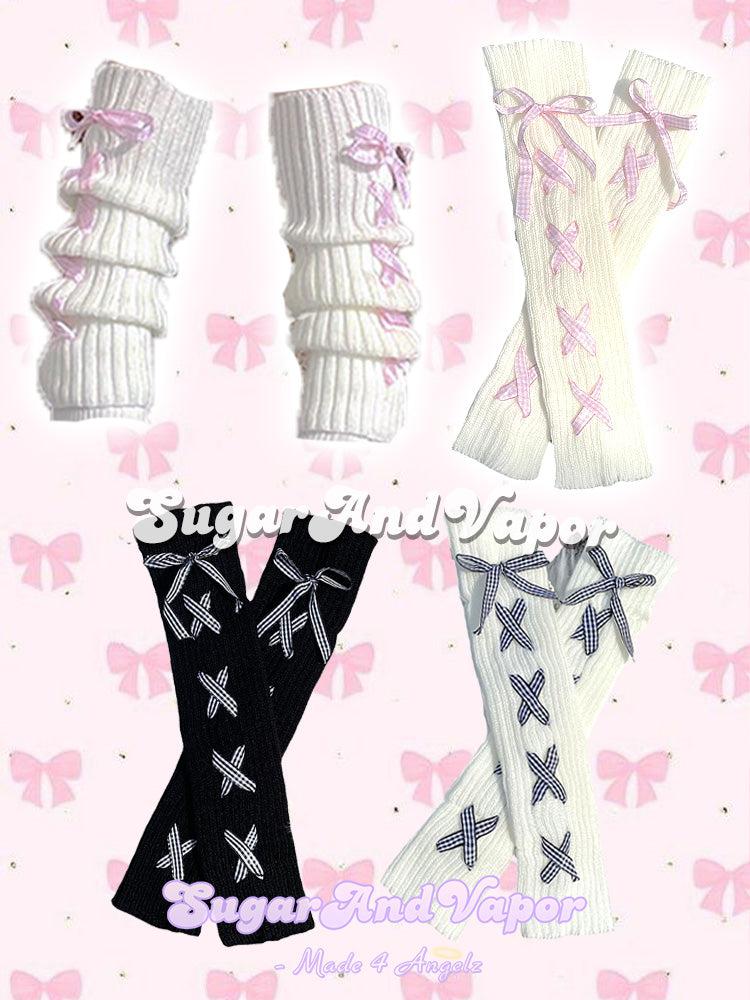 Arista Lace-up Knitted Arm/Leg Warmers-SOCKS & TIGHTS-SugarAndVapor