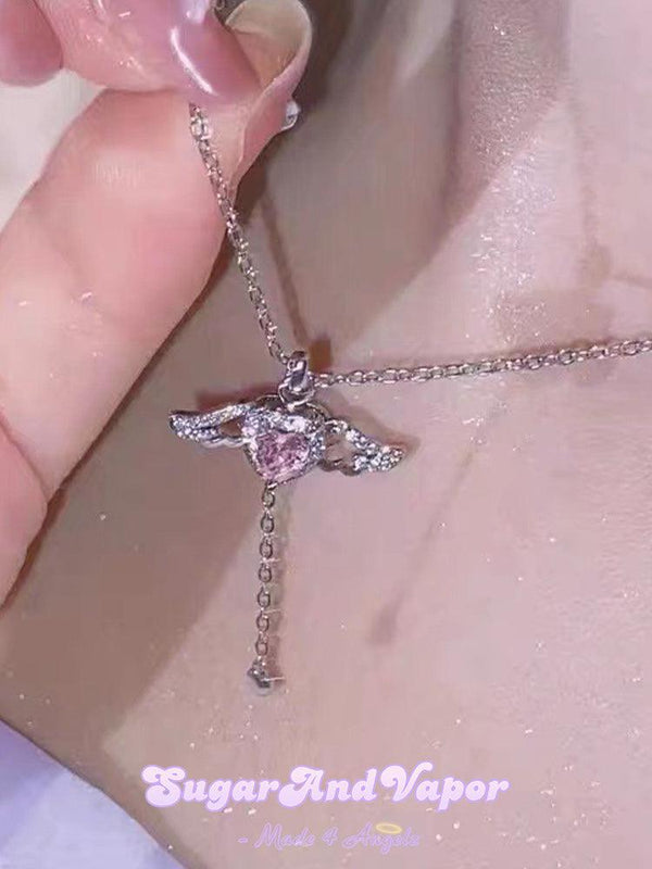 Baby Angel Heart Necklace-NECKLACES-SugarAndVapor
