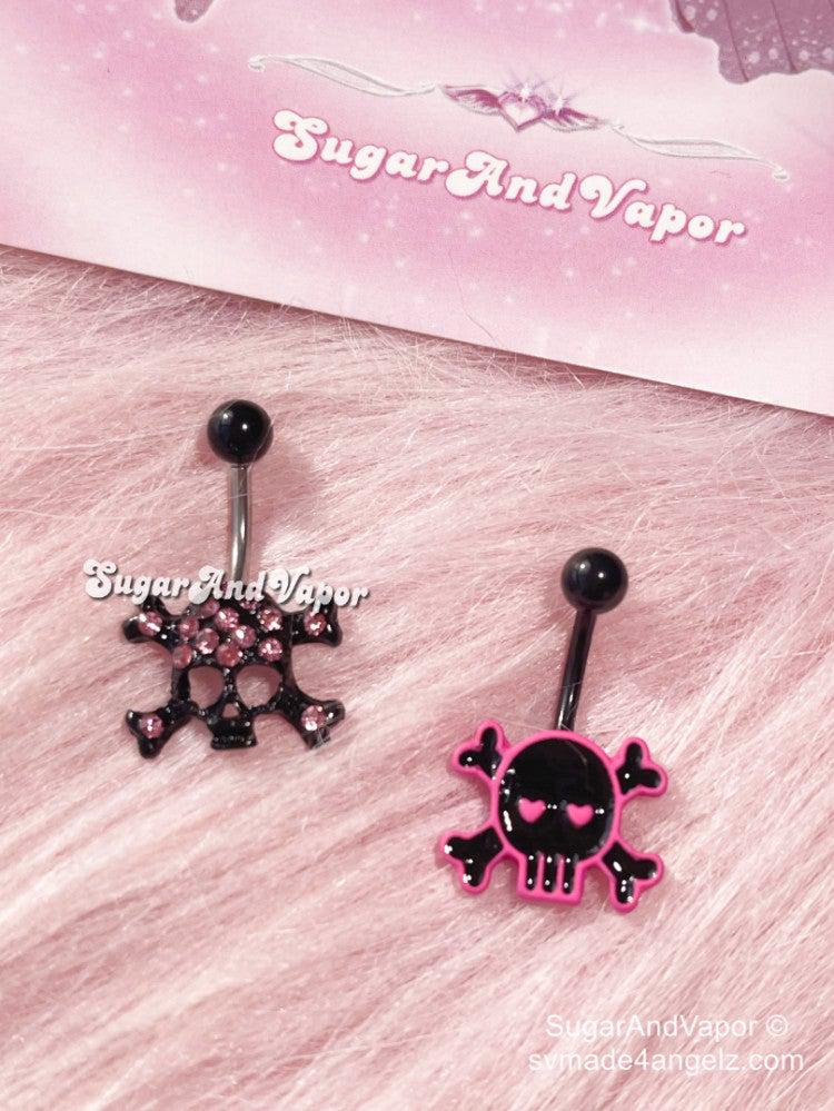 BlackPink Sugar Skull Belly Ring Set-Belly Ring-SugarAndVapor