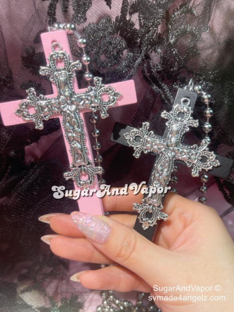 Blair Baroque Cross Chain Necklace-NECKLACES-SugarAndVapor