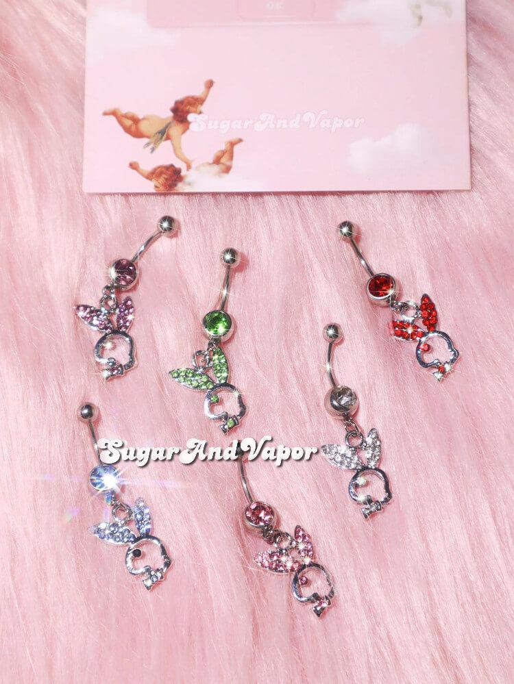 Bling Bunny Belly Ring-Belly Ring-SugarAndVapor