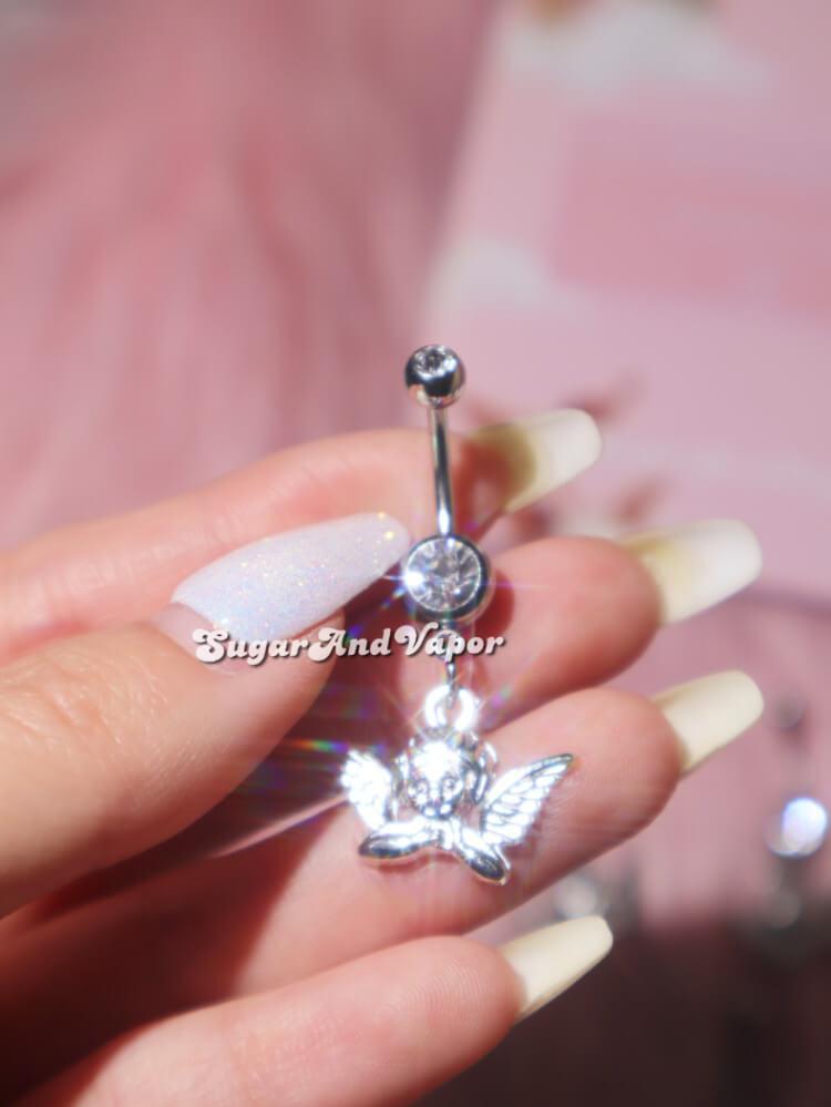 Bling Cherub Angels Belly Ring-Belly Ring-SugarAndVapor