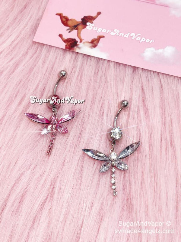 Dragonfly Belly Ring You Choose Barbell Color, Belly Button Jewelry, Charm Belly  Ring, 14g Prong Set Barbell, Dragonfly Jewelry - Etsy