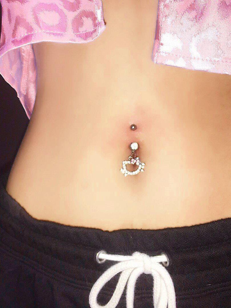 Bling Kitty Belly Ring-Belly Ring-SugarAndVapor