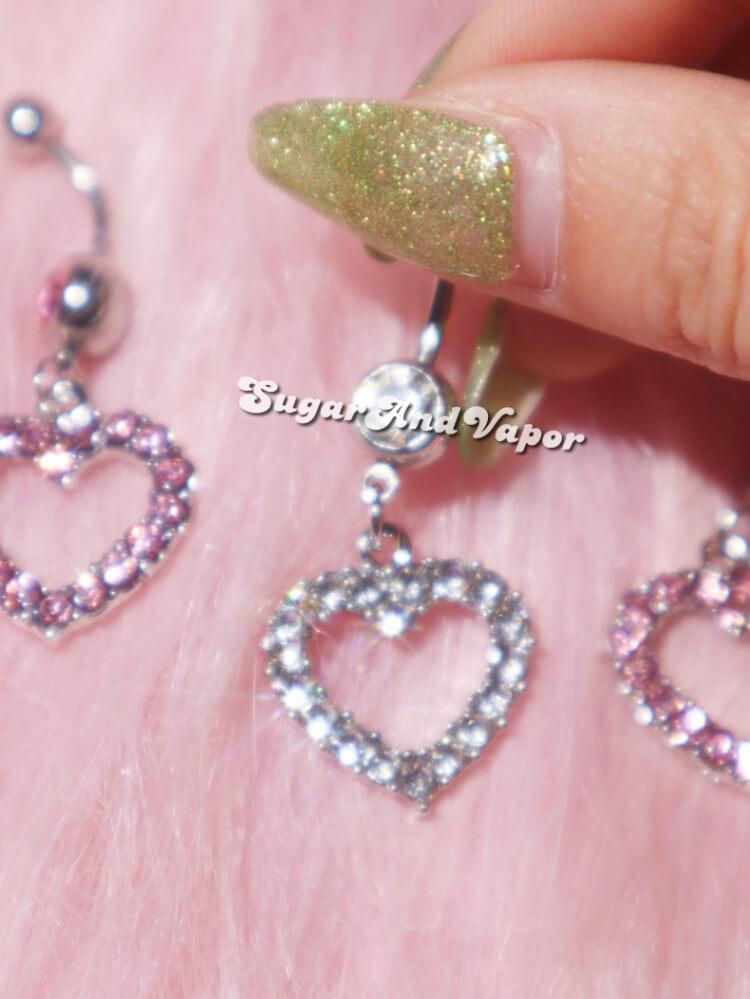 Bling Y2K BABE Heart Belly Ring-Belly Ring-SugarAndVapor