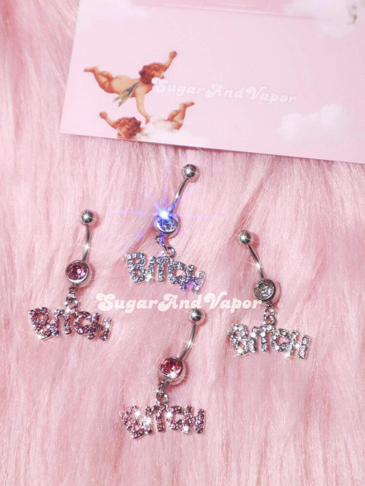 Bling Y2K B!tch Belly Ring-Belly Ring-SugarAndVapor