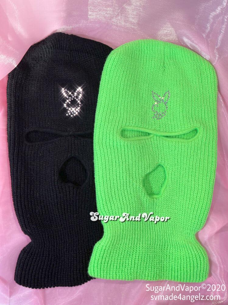 Custom Bling Y2K Decorated Knitted Ski Mask-Masks-SugarAndVapor