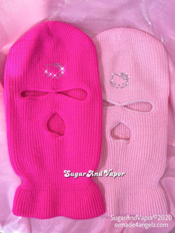 Custom Bling Y2K Decorated Knitted Ski Mask-Masks-SugarAndVapor