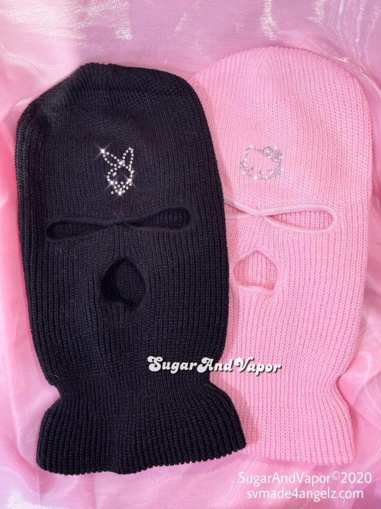 Custom Bling Y2K Decorated Knitted Ski Mask-Masks-SugarAndVapor