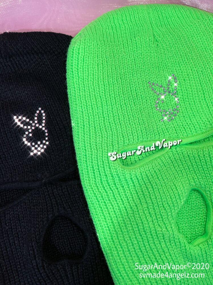 Custom Bling Y2K Decorated Knitted Ski Mask-Masks-SugarAndVapor