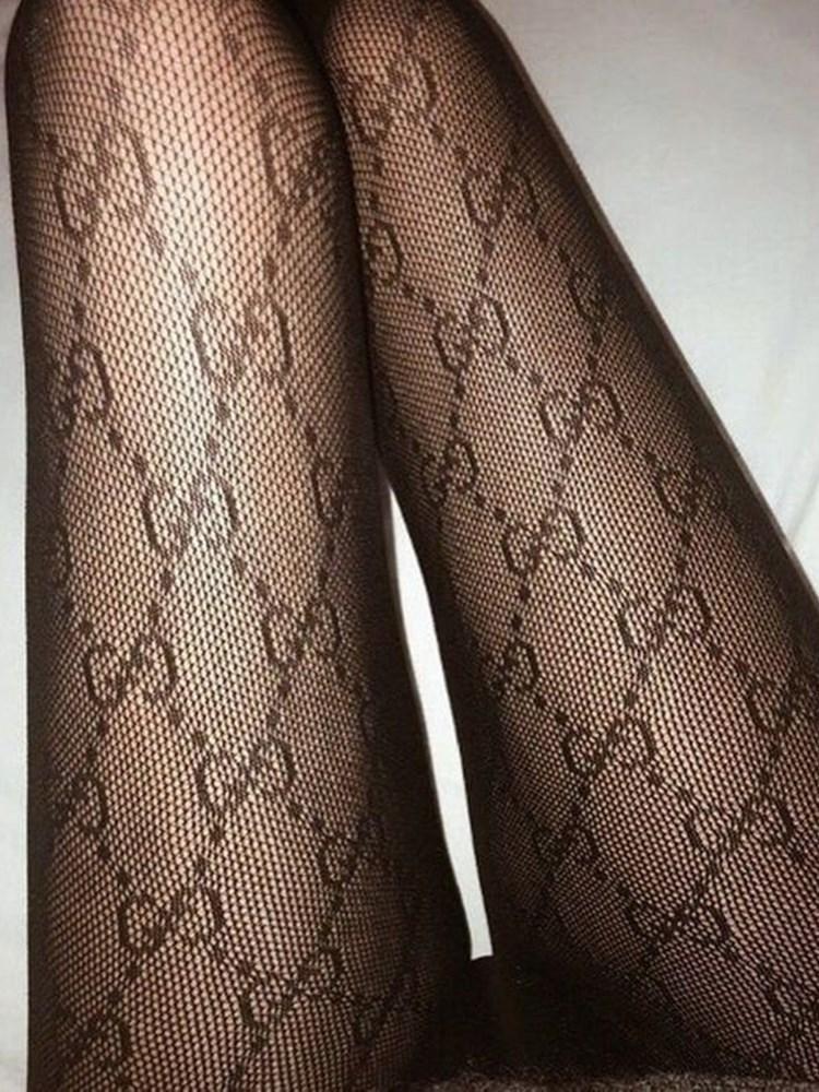 Chic Bowknot Patterns Fishnets Tights White / Large Pattern / Os
