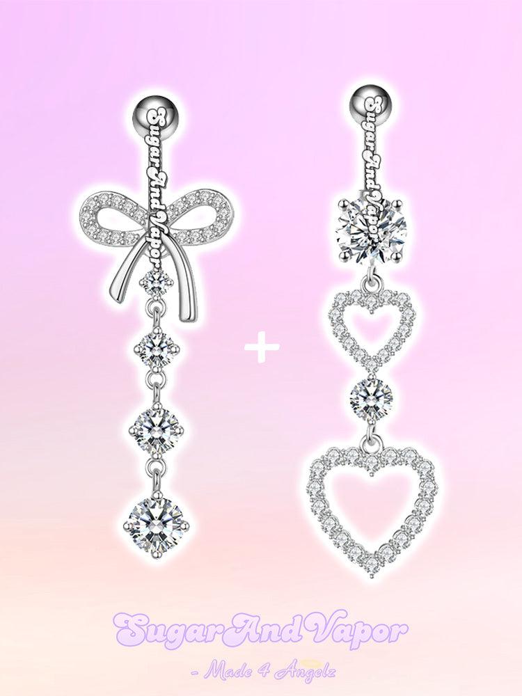Coquette Bling Tassels Belly Ring 2 Pieces Set-Belly Ring-SugarAndVapor