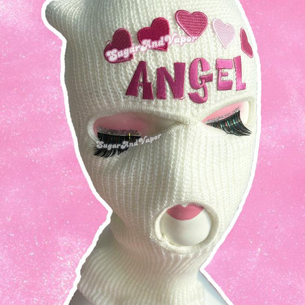 Custom 2000s Heart Knitted Ski Mask