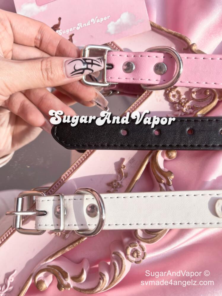 Custom Bling Name Pu Leather Choker-NECKLACES-SugarAndVapor