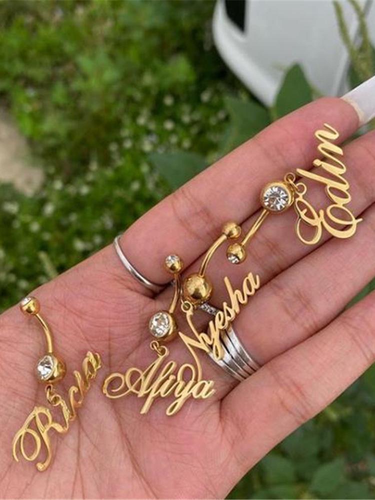 Custom Name Belly Button Ring-Belly Ring-SugarAndVapor