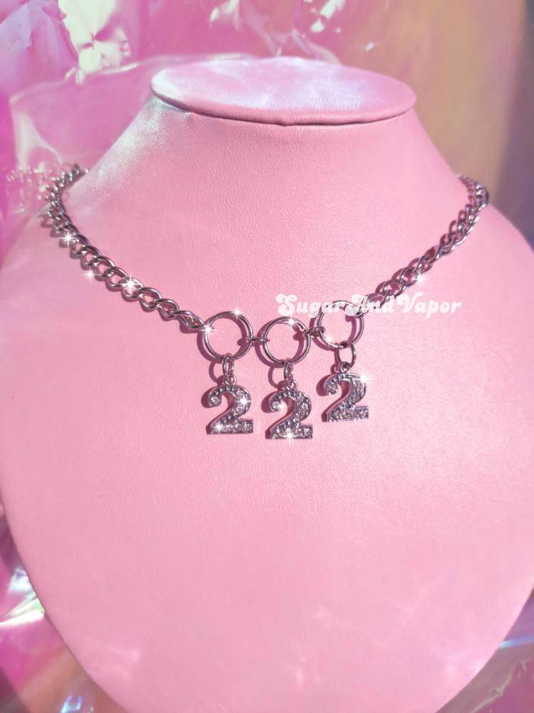 Custom Rhinestone Numbers Chain Necklace-NECKLACES-SugarAndVapor