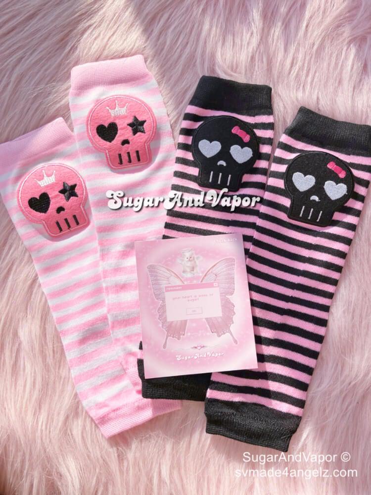 Cute Girly Skull Arm Warmers-SOCKS & TIGHTS-SugarAndVapor