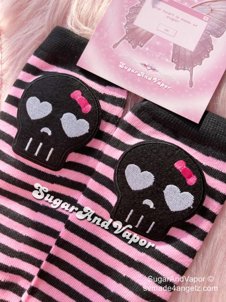 Cute Girly Skull Arm Warmers-SOCKS & TIGHTS-SugarAndVapor