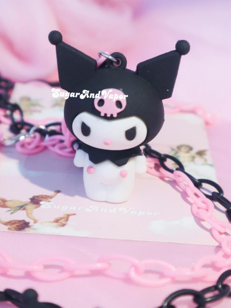 Cute Kuromi Black Pink Chain Necklace-NECKLACES-SugarAndVapor