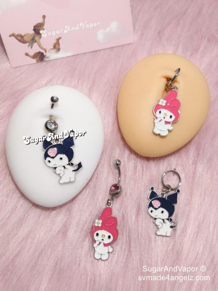 Cute Kuromi Melody Belly Button Ring-Belly Ring-SugarAndVapor