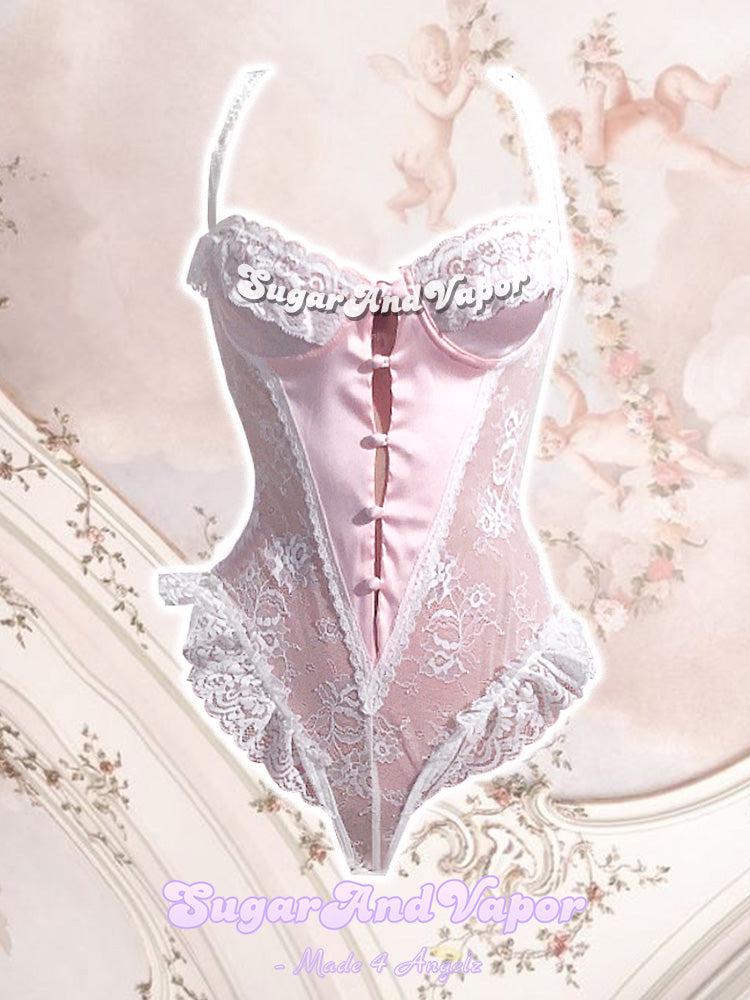 Eleanor See-through Lace Bodysuit Lingerie-Lingeries-SugarAndVapor