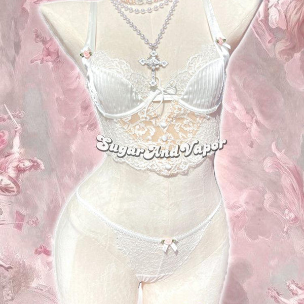 Clearance Sale!!!2pcs Romantic Charming Lace Bra Panty Set French