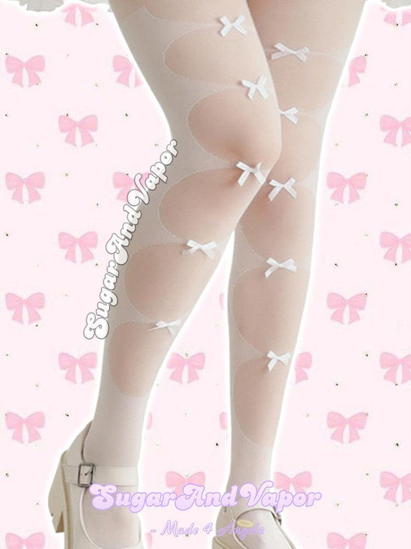 Freya Cute Bows Sheer Pantyhose Tights-SOCKS & TIGHTS-SugarAndVapor
