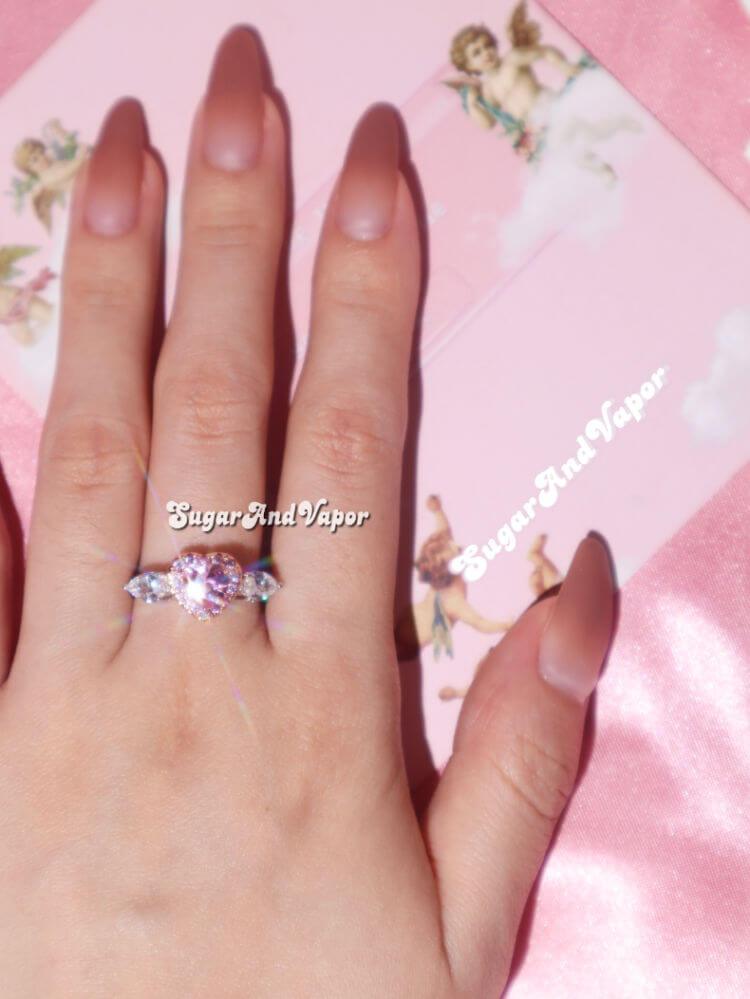 GIANA Angel Heart Luxury Crystals Ring-Rings-SugarAndVapor