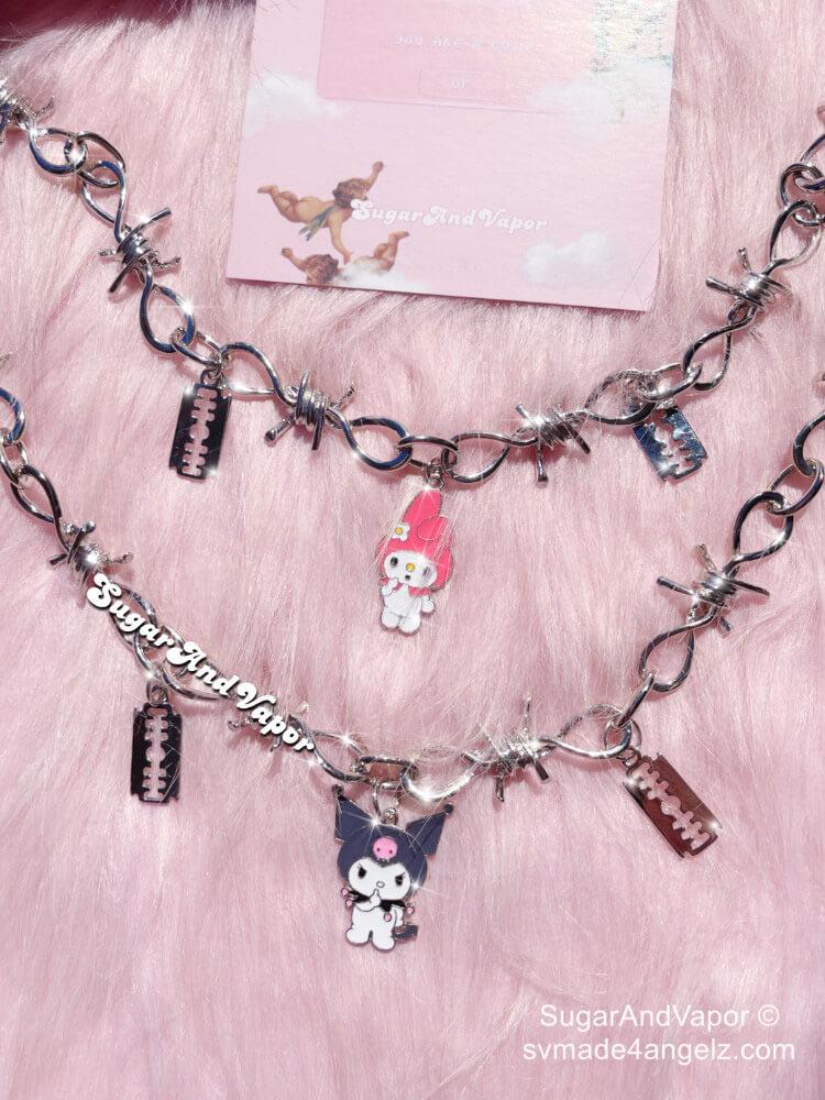 Grunge Kuromi Melody Thorns Necklace-NECKLACES-SugarAndVapor