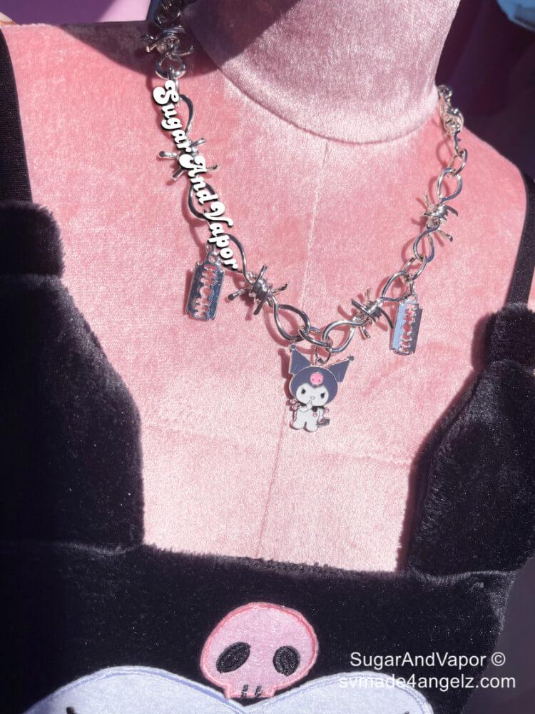 Grunge Kuromi Melody Thorns Necklace-NECKLACES-SugarAndVapor