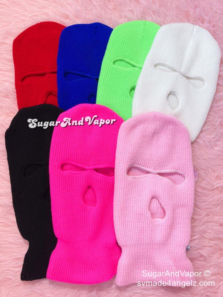 Grunge Solid Color Knitted Ski Mask-Masks-SugarAndVapor