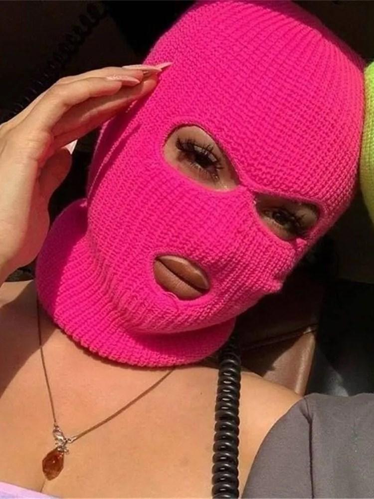 Grunge Solid Color Knitted Ski Mask-Masks-SugarAndVapor