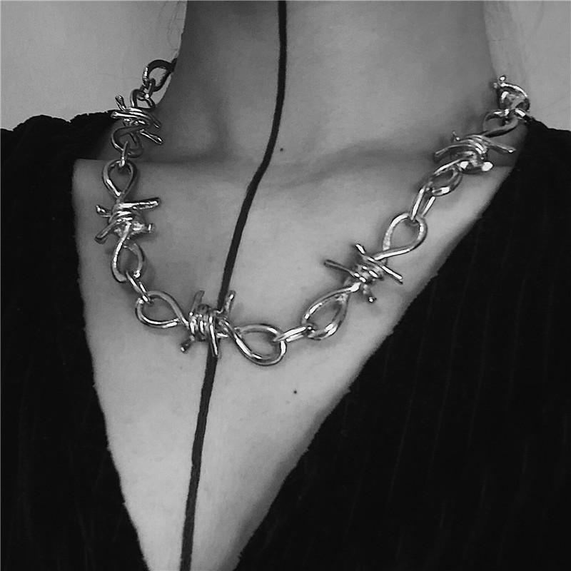 Iron Thorns Necklace+Bracelet Set-Bracelets-SugarAndVapor