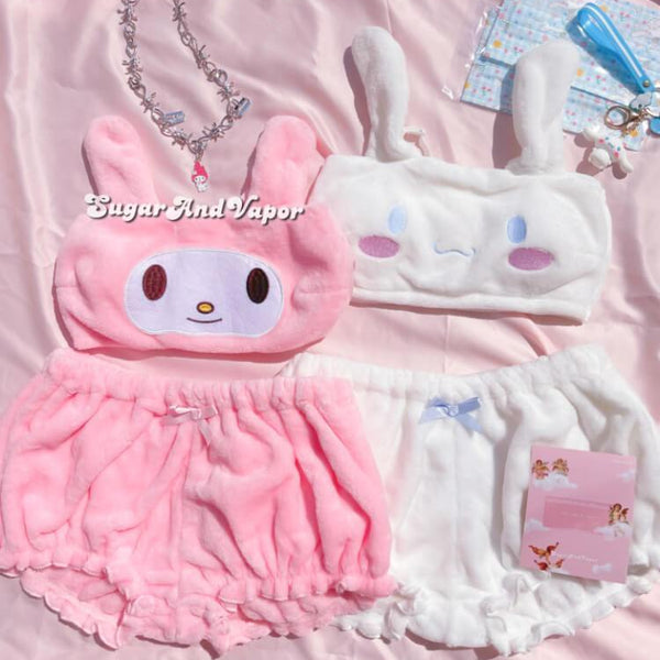 Kawaii Bestie Plush Pajama Set – SugarAndVapor