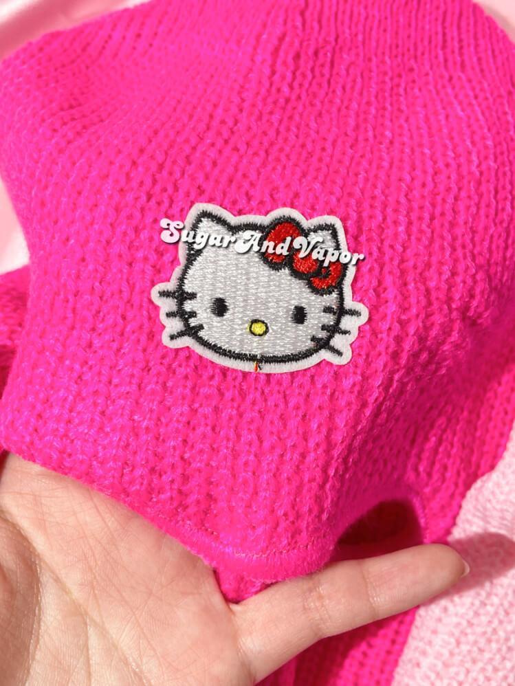 Kuromi Kawaii Knitted Ski Mask-Masks-SugarAndVapor