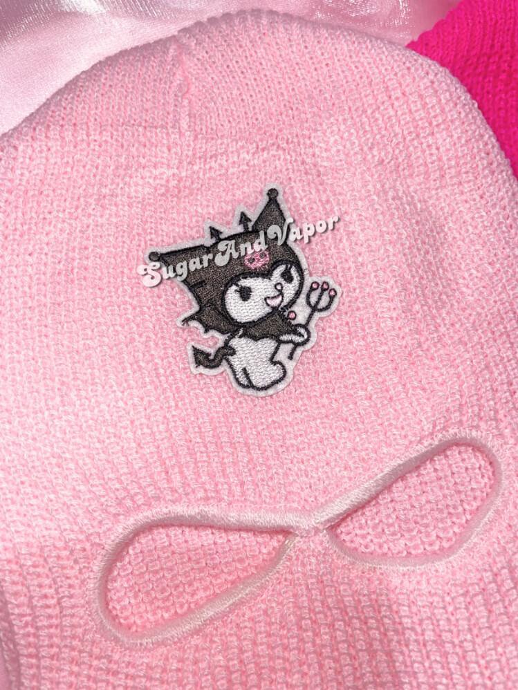 Kuromi Kawaii Knitted Ski Mask-Masks-SugarAndVapor