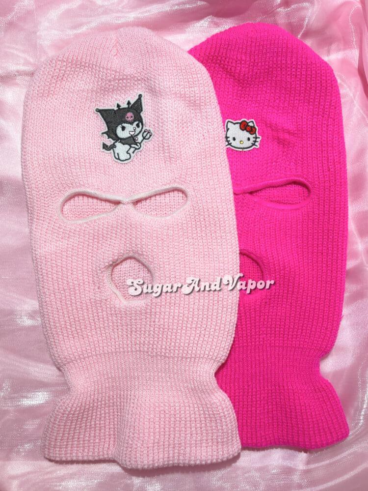 Kuromi Kawaii Knitted Ski Mask-Masks-SugarAndVapor