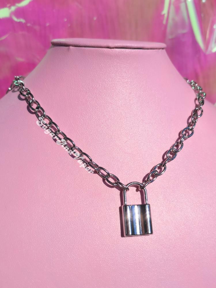 LOCK UP Metal Chain Necklace-NECKLACES-SugarAndVapor