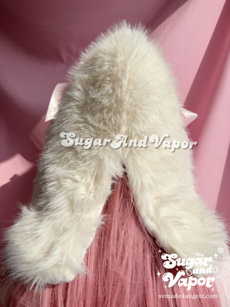 Luxury Furry Bunny One-piece Hat Scarf-Hats-SugarAndVapor