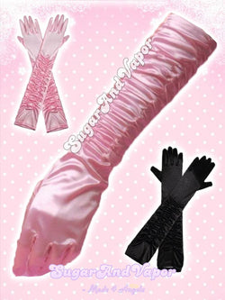 Madeline Satin Princess Long Gloves-Gloves-SugarAndVapor